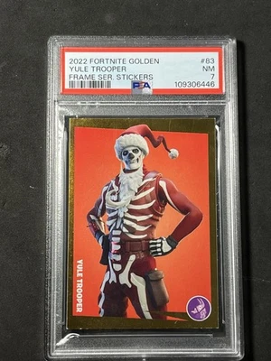 2022 Panini Fortnite Golden Frame Sticker #83 YULE TROOPER  PSA 7 NM - Image 1 of 4