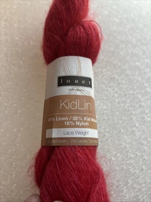Louet KidLin Encaje Peso Hilo Tomate Rojo Lino/Mohair/Nylon 65-1112-15 Foto 1 de 4