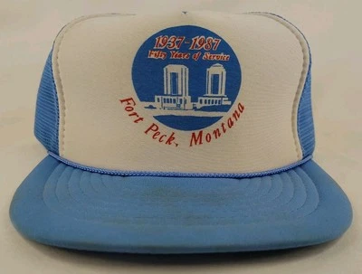 De colección 1987 Fort Peck Cincuenta años de servicio camionero cuerda sombrero Fort Peck presa  Foto 1 de 4