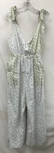 NWT Women's American Eagle Green & White Multipatterned Jumpsuit Size S Tall - Picture 1 of 6