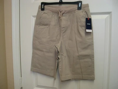 Bermuda cáqui nova com etiquetas IZOD meninos jovens tamanho 18 escola casual pull-on 3 bolsos - Imagem 1 de 4