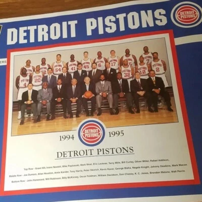 Póster Detroit Pistons 24x36 Grant Hill Joe Dumars Firestone Bad Boy Car NBA de colección Foto 1 de 4