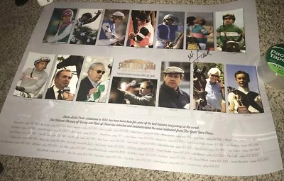 Mike E. Smith Signed Santa Anita HOF Poster with Exact Proof Justify 18x24 Foto 1 de 3