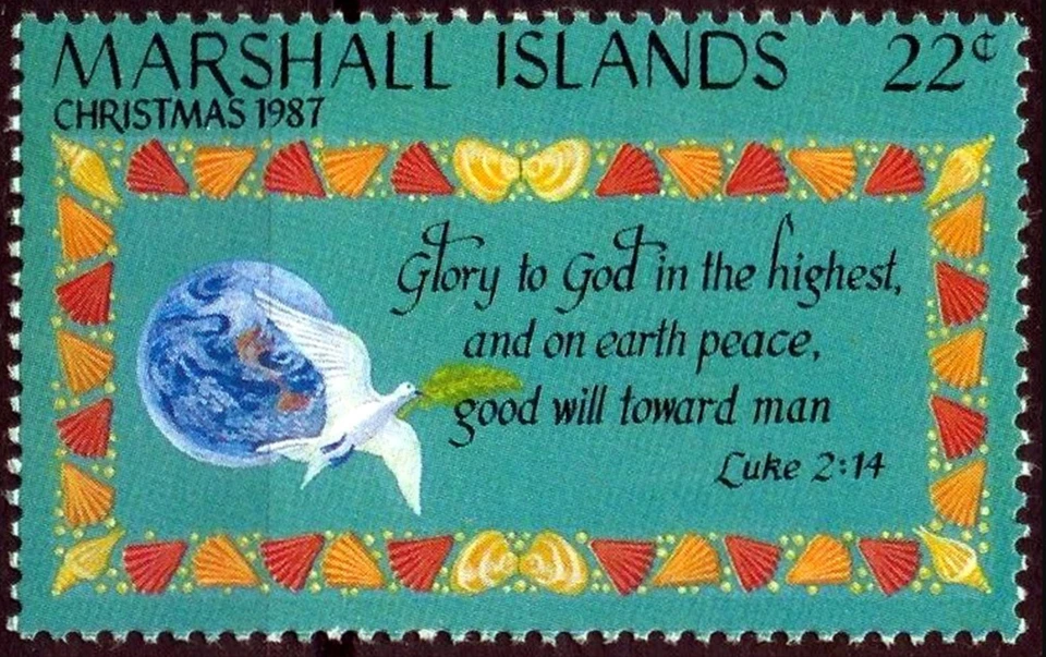 Marshall #Mi143 MNH 1987 versículo bíblico Lucas 2:14 charrán blanco Gygis alba [161 YT165] Foto 1 de 1