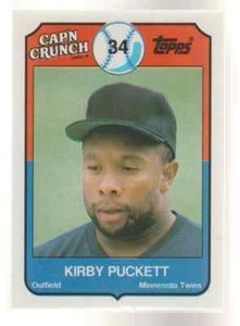 1989 Topps Cap'n Crunch #20 Kirby Puckett - Minnesota Twins
