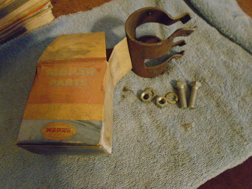 mopar  1929 -1938? muffler exaust tailpipe clamp plymouth 10644?? nos    2 1/8" - Image 1 of 1