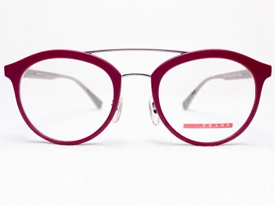 全新 Prada VPS01H VYX-1O1 男式眼镜框 波尔多橡胶 圆形 50/21~135 — 第 1/4 张图片