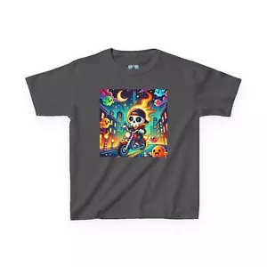 Kids Tee, Little Rider Ghost, Halloween T-Shirt, Spooky Child Shirt, Cute Ghost - Picture 1 of 29