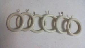 Confezione da 6 anelli per tende Regency Distressed Cream, per palo 28 o 35 mm #15A210 - Foto 1 di 4