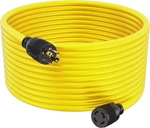 Cable generador Houseables 30 amperios 4 clavijas, 50 pies, 125-250v, 7500 vatios clasificación máxima - Imagen 1 de 8