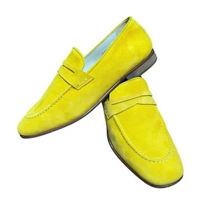 Mocasín Roberto Botticelli Cuero Gamuza Amarillo Limón Talla 36 Hecho en Italia - Imagen 1 de 13