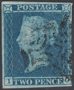 1841 SG15 2d PLACA AZUL COMPLETA PROFUNDA 3 FINA USADA 4 MÁRGENES PERFIL TRANSPARENTE VARIEDAD IC - Imagen 1 de 2