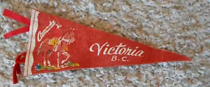 Victoria BC Canada Souvenir 12" Pennant Vintage Canadian Mounted Policeman - Picture 1 of 4