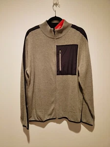 NWT Izod Pullover Zip Front Mock Neck Nylon Pocket Trim Mens Large $86 - Picture 1 of 12