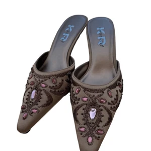 Mules Kim Rogers Valera para mujer color marrón adornado talla 8 - Imagen 1 de 6