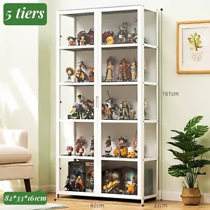 Acrylic Cisplay Cabinet Collection Standing Display Cabinet Double Door white - Picture 1 of 8