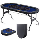 VEVOR 8 Player Oval Foldable Poker Table Casino Blackjack Texa Holdem Table 72"
