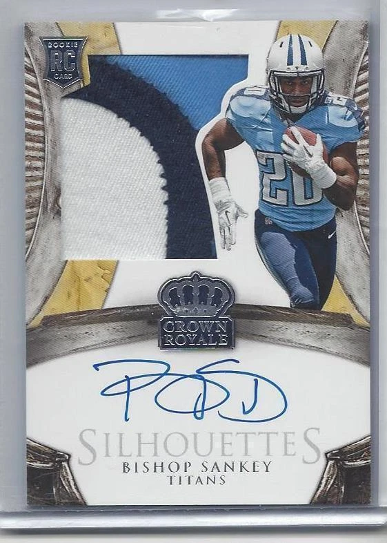BISHOP SANKEY 2014 CROWN ROYALE SILHOUETTE 3 COLOR JUMBO PATCH AUTO RC #D 61/199 - Image 1 of 1