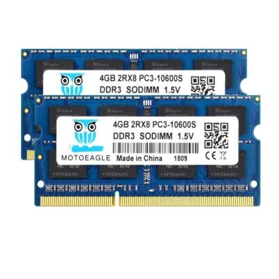 PC3 10600S 8GB Kit (2x4GB) DDR3 1333 SODIMM RAM, 4GB DDR3 1333MHz 2Rx8 PC3-10600 - Immagine 1 di 4