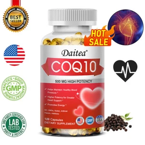 CoQ10 Ubiquinol 500 mg, 30/60/120 Softgels, exp 03/2026, Free Shipping - Picture 1 of 11
