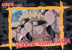 NARUTO SECRET WEAPONS 2007 INKWORK/PANINI PROMO CARD P1 SHADOW CLONE JUTSU