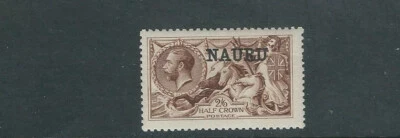 NAURU 1916-23 SEAHORSE sobreimpresión única (Scott 113 2sh6d) en estado bastante bueno MLH zy Foto 1 de 2