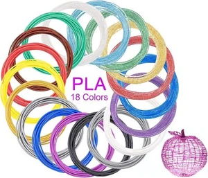 3D Stift PLA Filament Mine, 236 Fuß insgesamt, 18 Farben, 1,75 mm - NEU - Bild 1 von 4