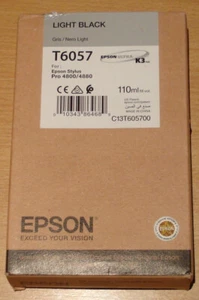 GENUINE EPSON T6057 Light Black cartridge fits 4800 4880 ink date 2022 ORIGINAL - Picture 1 of 2