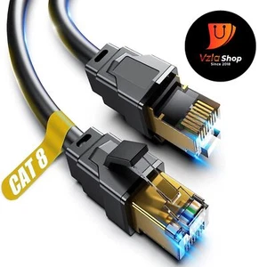 Cable Ethernet Cat 8 40 ft, 26AWG, 2000 MHz 40 Gbps con conector RJ45 enchapado en oro - Imagen 1 de 2