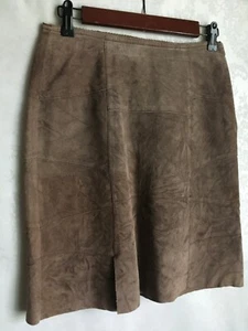 Limited Too Women's Brown Leather Skirt Lined Size Juniors 3 Patchwork   Sk4 - Picture 1 of 4