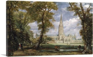 Kathedrale von Salisbury vom Bischofsgelände Leinwand-Kunstdruck von John Constable - Bild 1 von 14