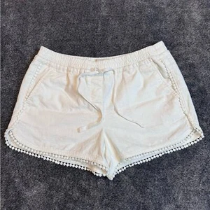Loft Outlet hohe Taille Leinenmischung Bommelbesatz Laufshorts-Größe Small-3" - Bild 1 von 5