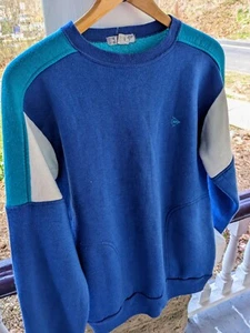 Vintage Dunlop Sport Acrylic Sweatshirt*Large*Color block*90s Era*Retro - Picture 1 of 14