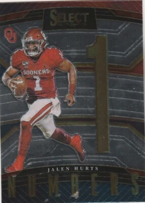 2023 SELECT DRAFT PICKS JALEN HURTS QB OKLAHOMA (EAGLES RC) #SN-JH NUMBERS 1 SP - Image 1 of 2