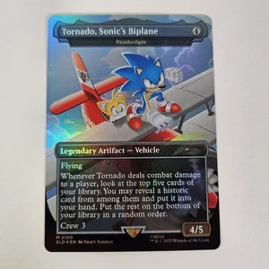 Tornado, Sonic's Biplane Foil Weatherlight Secret Lair: Sonic Turbo Gear MTG SLD - Imagen 1 de 2