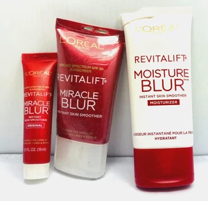 L'OREAL REVITALIFT MOISTURE + MIRACLE BLUR Skin Smoother 1.7 + 1.18 oz + BONUS - Picture 1 of 4