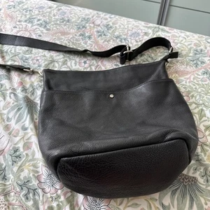 Jigsaw Black Leather Messenger Bag - Picture 1 of 5