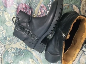 Harley Davidson Motorcycle Boots Womens Size 7 Biker Black Leather Zip - Picture 1 of 12