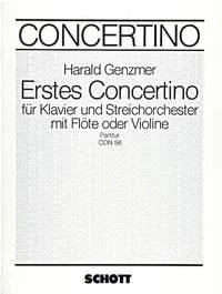 First Concertino GeWV 158 Harald Genzmer Score Piano and String Orchestra With F - Image 1 of 3