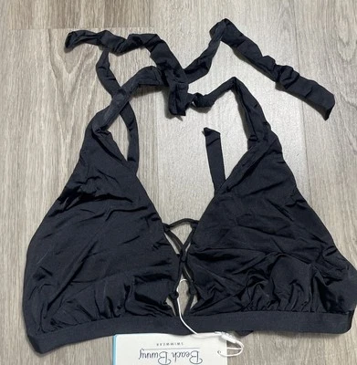 Traje de baño Beach Bunny Cameron Halter Bikini Top Negro 3X ¡NUEVO! Resort de playa Foto 1 de 4