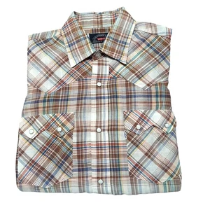 Levi's Herren mehrfarbig kariert Perlen Druckknopf Langarm Western Hemd EUC - Medium - Bild 1 von 5
