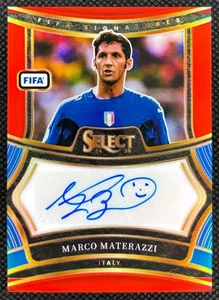2024-25 Panini Select Fifa MARCO MATERAZZI Auto Red Prizm SP Signature Series - Picture 1 of 2
