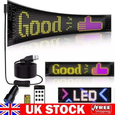 Car RGB LED Sign Scrolling Message Display Board Screen Programmable APP Control - Image 1 of 4