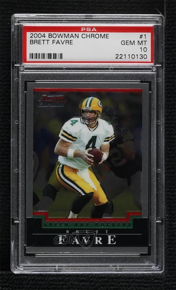2004 Bowman Chrome Brett Favre #1 PSA 10 GEM MT HOF - Image 1 of 2