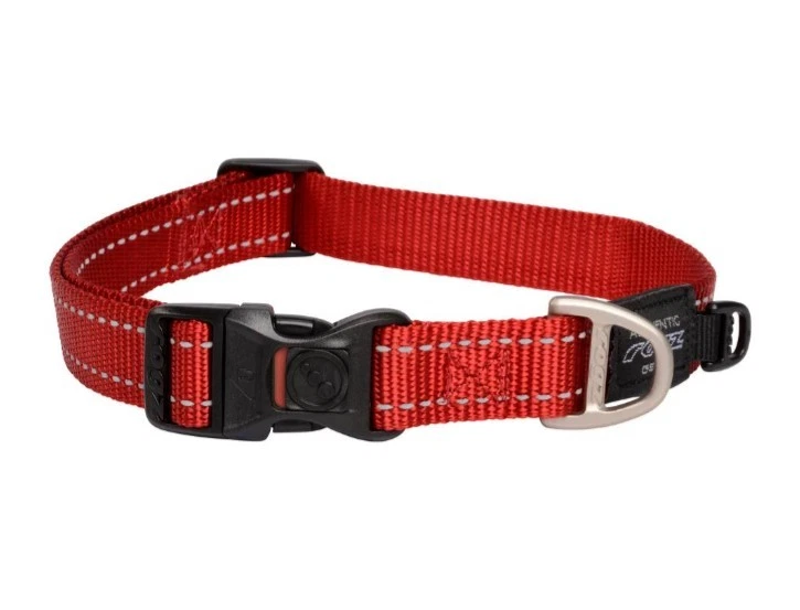 ROGZ CLÁSICO PERRO ROJO Collar Tamaño Mediano 26-40cm Ajustable Foto 1 de 1