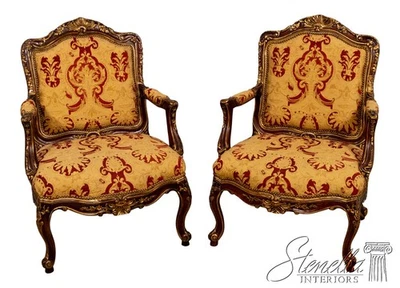 L70950: Pair Of SOUTHWOOD Louis XV Style Fauteuil Carved Armchairs - Image 1 of 4