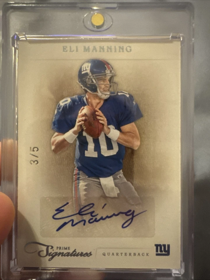 2012 Panini Prime Signatures - Eli Manning PLATINUM AUTO SP SSP #3/5 Giants SICK - Image 1 of 2