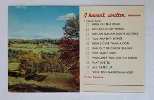 Postcard I haven't written because...Traveling vintage Card - Picture 1 of 4