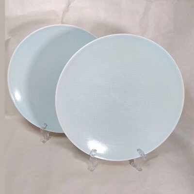 Crate & Barrel Nikko Reflections Plate Set 2 Aqua Dinner Japan Porcelain 11 in - Image 1 of 4