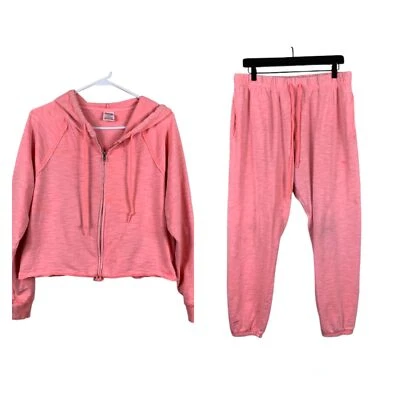 Conjunto de 2 sudaderas y pantalones de algodón ROSA Summer Lounge talla mediana chaqueta, pantalones XL Foto 1 de 4